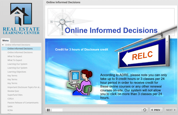 Online Informed Decisions real estate renewal class