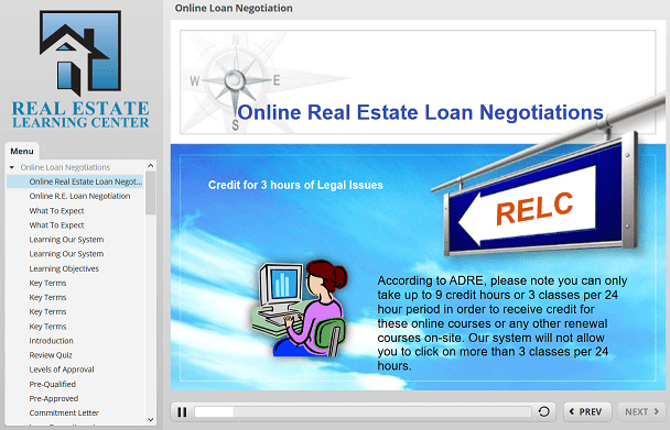 Online Real Estate Loan Negotiation real estate renewal class