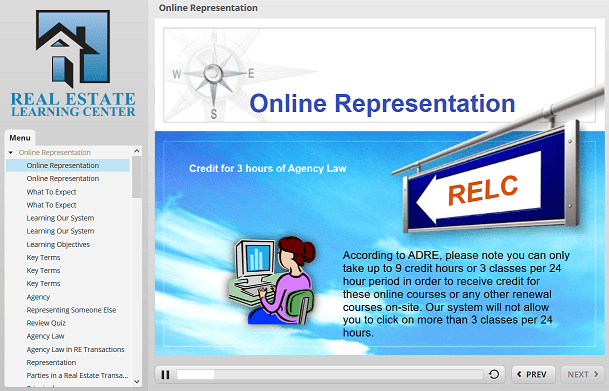 Online Representation real estate renewal class