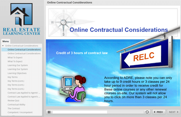 Online Contractual Considerations real estate renewal class